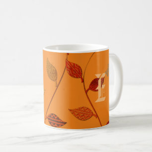 Bright Leaves Monogrammed Mug