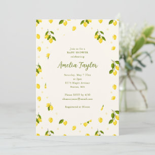 Bright Lemon Citrus Fruit Summer Baby Shower Invitation