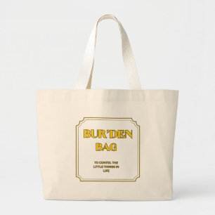  BRIGHT LEMON NATURAL COTTON JUMBO BUR'DEN  LARGE TOTE BAG