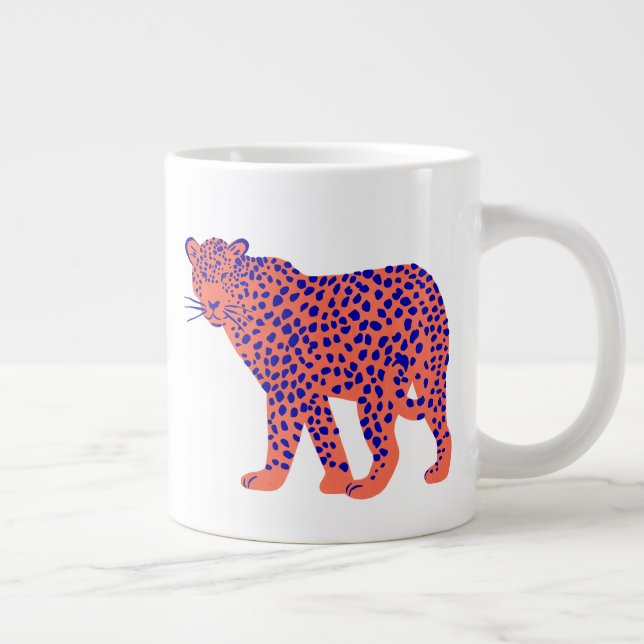 Bright Leopard Large Coffee Mug (Right)