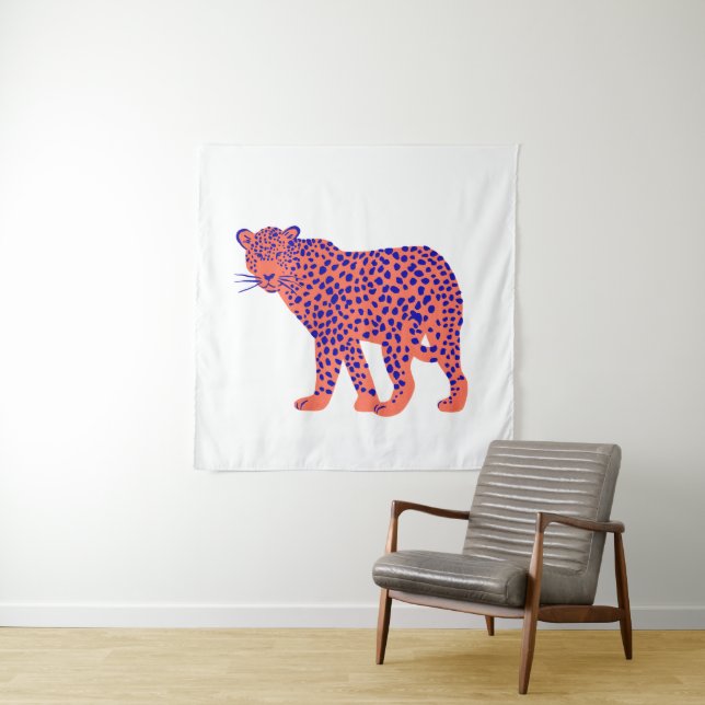 Bright Leopard Tapestry (In Situ)