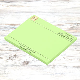 Bright light green business logo letterhead post-it notes