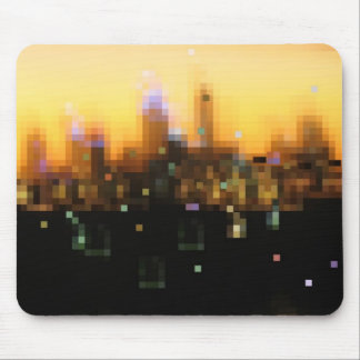 bright lights city sunset mouse mat