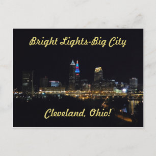 Bright Lights Cleveland Ohio Postcard