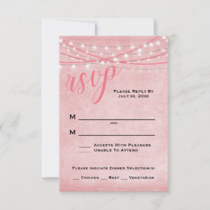 Bright Lights - RSVP Card - Shades of Pink