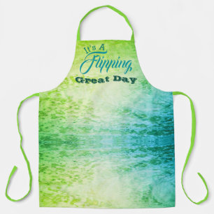 Bright Lime Green and Turquoise Apron