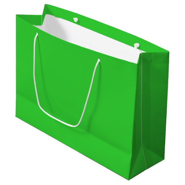 Bright Lime Green Large Gift Bag Perfect for Any G (Front Angled)