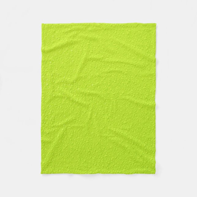 Bright Lime Green Neon Trendy Colours Fleece Blanket (Front)