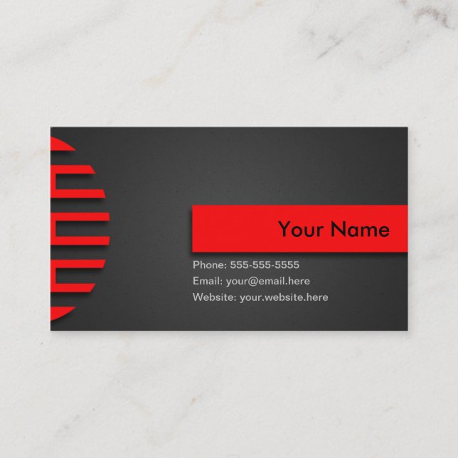 Bright Lines Business Card - Red (Front)