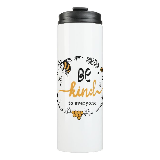 Bright logo with kind bee thermal tumbler (Front)