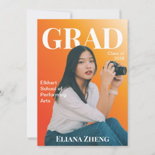 Bright Magazine Style Graduation Announcement