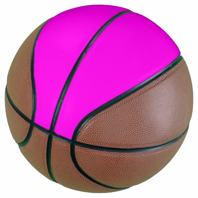 Bright Magenta Solid Colour Basketball (Angled)