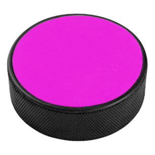 Bright Magenta Solid Colour Hockey Puck