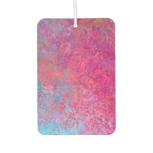 Bright Magenta Sunset Abstract Acrylic Pour Car Air Freshener