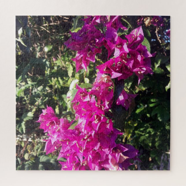 Bright magenta tropical flowers jigsaw puzzle (Vertical)