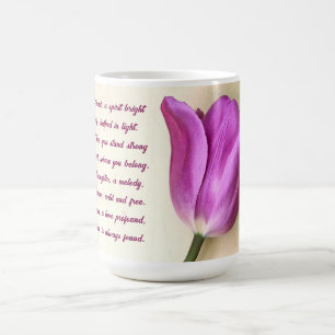 Bright Magenta Tulip Poetic Coffee Mug