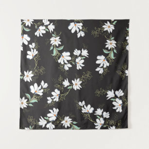 Bright Magnolia Floral Seamless Pattern Tapestry