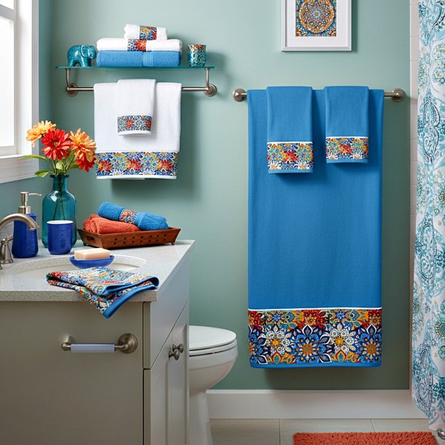 bright mandala  bath towel set (Creator Uploaded)