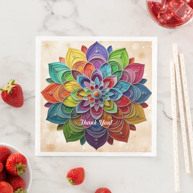 "Bright Mandala Magic" Napkin (Insitu)