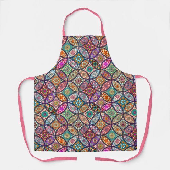 Bright Mandala Pattern Apron (Front)