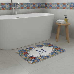 bright mandala personalised  bath mat