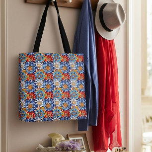 bright mandala tote bag