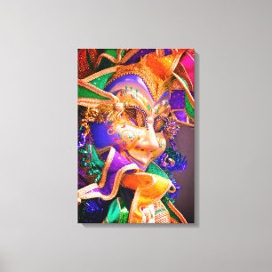 Bright Mardi Gras Mask Canvas Print