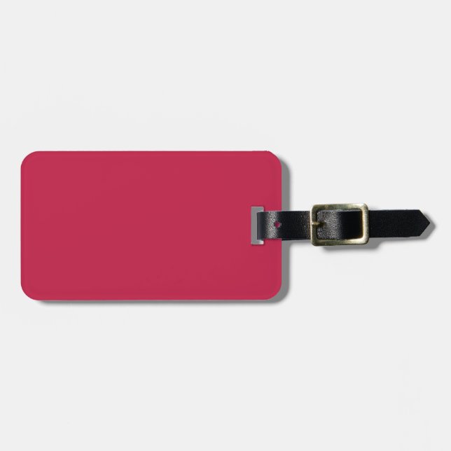 Bright maroon (solid colour)  luggage tag (Front Horizontal)