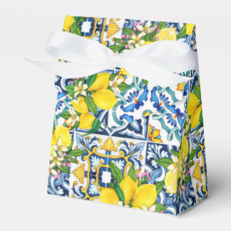 Bright Mediterranean Sicilian Tiles Citrus Lemons Favour Box