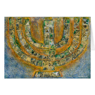 Bright Menorah Greeting Card (Blank Inside)