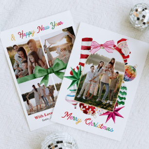 Bright Merry Christmas Family Photo Christmas Card