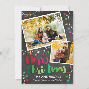 Bright Merry Christmas Lights Holiday Card