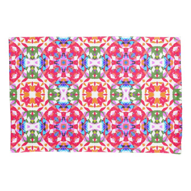 Bright Merry Traditional Christmas Star Pattern Pillowcase (Front)