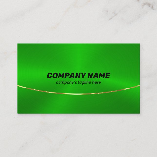 Bright Metallic green gold accent Business Card (Front)