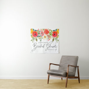 Bright Mid Summer Floral Bridal Shower Tapestry