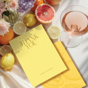 Bright Minimalist Citrus Bridal Shower Thank You Card