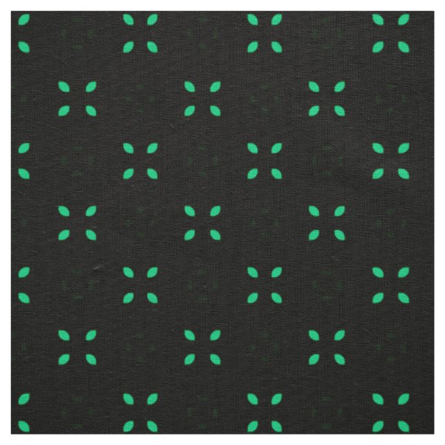 Bright Mint Green Leaf Abstract Pattern Fabric (Swatch)