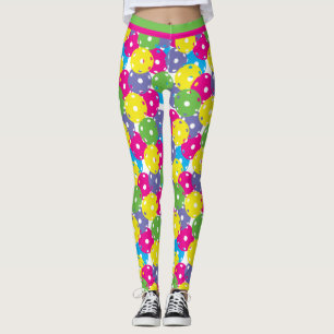 Bright mix of Pickleballs (small tile size) Leggings
