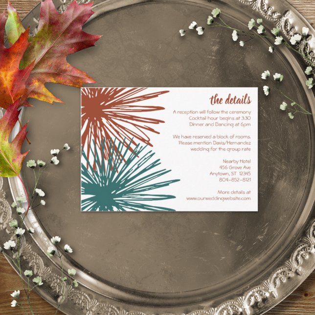 Bright Modern Abstract Dark Teal Copper Bisque  Enclosure Card (Creator Uploaded)