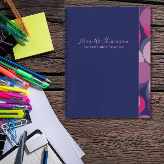 Bright Modern Abstract Teacher's Spiral Notebook