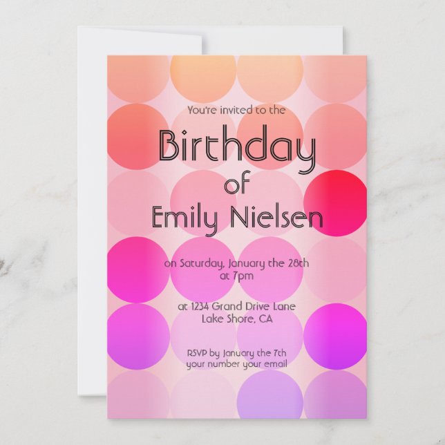 Bright Modern Birthday Invitation (Front)