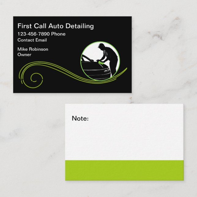 Bright Modern Car Detailing Business Card Design (Front/Back)
