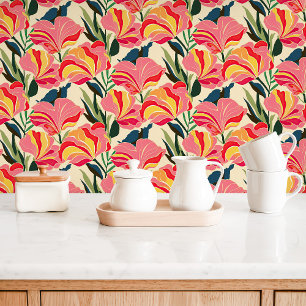 Bright Modern Chintz Floral Wallpaper