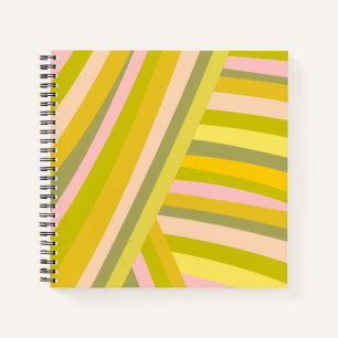 Bright Modern Citrus Stripes Pattern Notebook