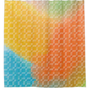 BRIGHT  MODERN COLORFUL ABSTRACT  SHOWER CURTAIN
