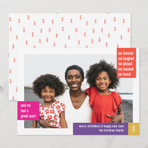 Bright Modern Colour Block Photo Christmas Holiday Card