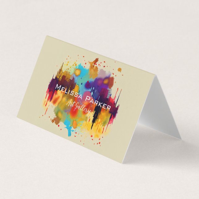 Bright Modern Cool Abstract Chic Watercolour  Business Card (Front)