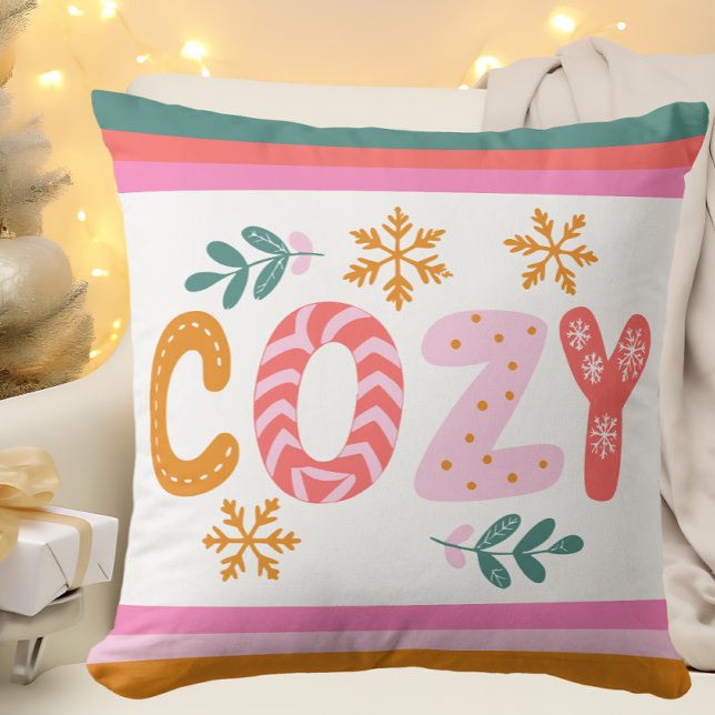Bright Modern Cosy Christmas Stripe  Cushion (Creator Uploaded)