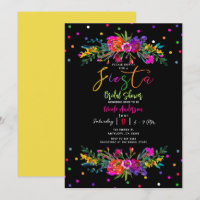 Bright Modern Floral & Black Fiesta Bridal Shower