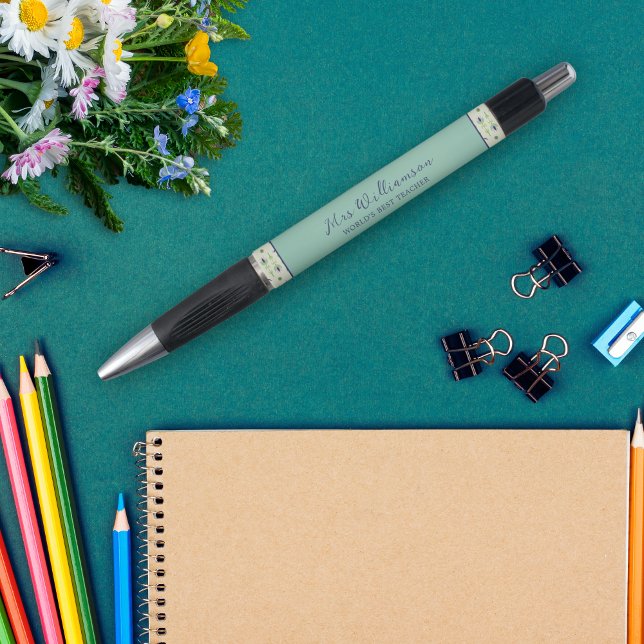Bright Modern Floral Teacher's Pen (Bright Modern Floral Teacher's Pen. Say thank you with this personalised gift.)